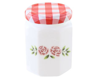 ミルクジャム瓶(ステンシルローズ)