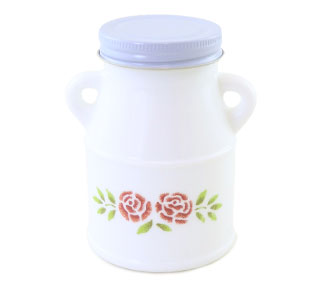 ミルクボトル(ステンシルローズ)