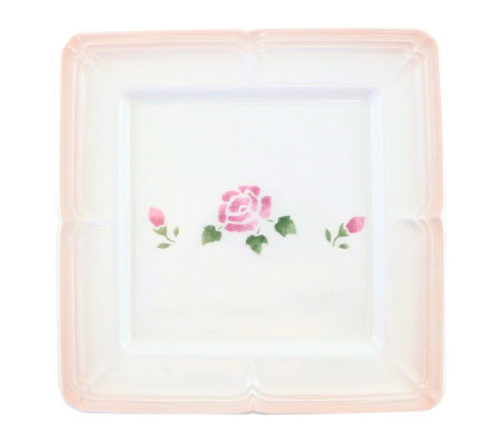 マリアンヌスクエアプレートS　ローズ