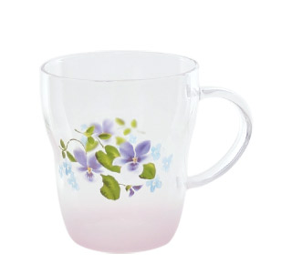 耐熱ガラスマグ・コロネブーケ・ドゥ・ヴィオレットS