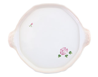 バロックアナイス陶器手つきトレーラウンド(ローズ）