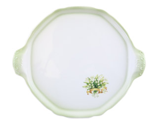 バロックアナイス陶器手つきトレーラウンド(エルブオレンジリボン）