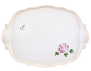 バロックアナイス陶器手つきトレーラウンド(ローズ）