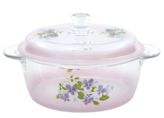 耐熱ガラスレンジ専用キャセロール２(ブーケ・ドゥ・ヴィオレット）