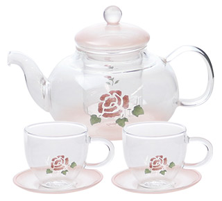 プティ・マニーガラスティーセット(ローズ）