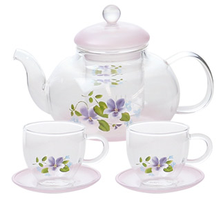 プティ・マニーガラスティーセット(ブーケ・ドゥ・ヴィオレット）