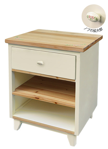 マニーオリジナルファニチャー　サイドテーブル（ステンシルローズ）