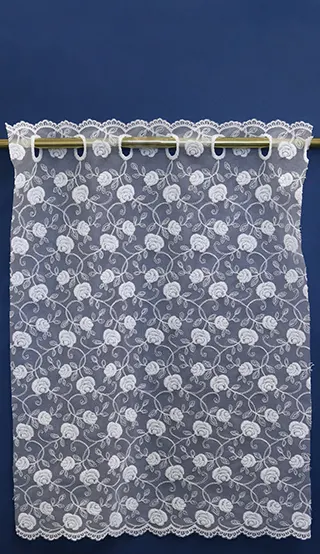 カフェナチュールカーテン　Peバラ　45cm