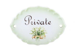 ドアプレート　プライベート　エルブオレンジリボン