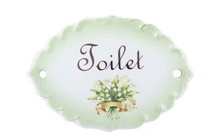 ドアプレート　トイレ　エルブオレンジリボン