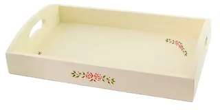 WOODトレー　ステンシルローズ